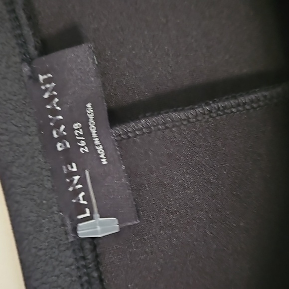 NEW! LANE BRYANT Black Illusion Pullover 3/4 Sleeve Peplum Knit Top 26/28. - Picture 5 of 7